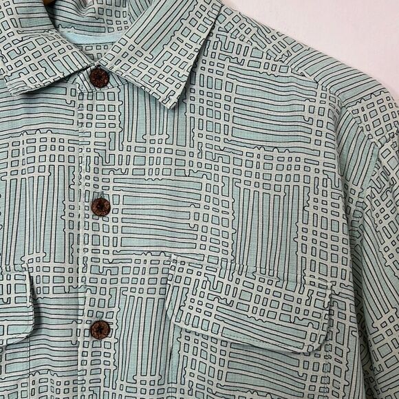 Tommy Bahama Men’s Short Sleeve Hawaiian Camp Shirt Teal Size Small 100% Silk - Picture 2 of 12